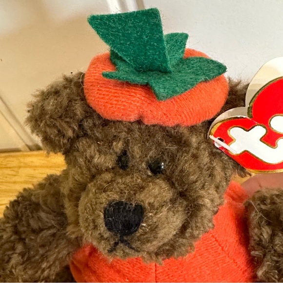 Ty Trick or Treat Peter pumpkin Halloween beanie baby plush bear 1993 - Picture 4 of 12
